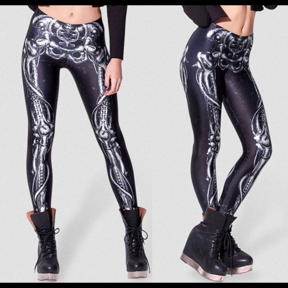 Black Skeleton Leggings Med 💀
